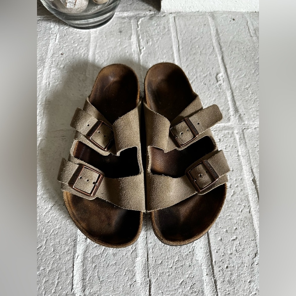 Birkenstock Women's Brown Suede Double Buckle Sandals
